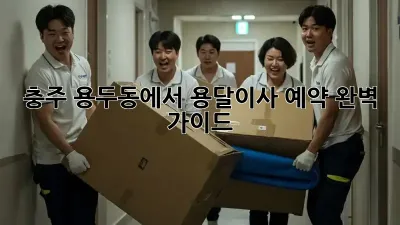 충주 용두동에서 용달이사 예약, 완벽 가이드!