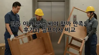원룸 이사, 용달 써야 할까? 만족도 후기와 셀프이사 비교